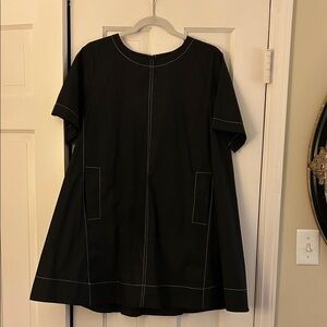 Entro Black Dress with White Accents